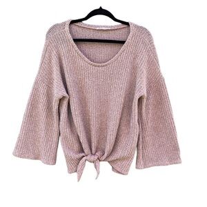 Veveret Cream Knit Tie Knot Front Sweater Sz S